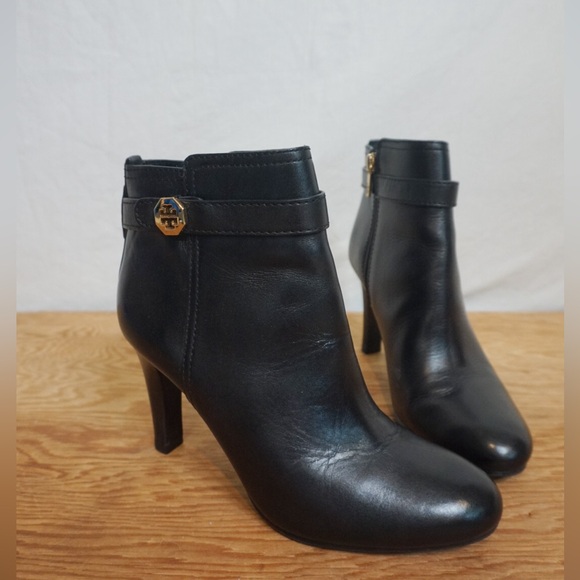 tory burch bristol 85mm equestrian bootie with side zip in black size 7 - Picture 4 of 13